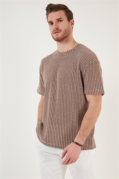 Pamuklu Regular Fit Bisiklet Yaka Erkek T Shirt CF24S218033 KAHVE