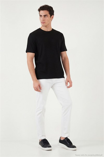 Pamuklu Regular Fit Bisiklet Yaka Erkek T Shirt 5904068 SİYAH