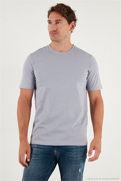 Pamuklu Regular Fit Bisiklet Yaka Erkek T Shirt 59020204 GRİ