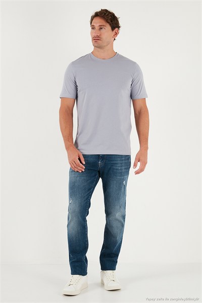 Pamuklu Regular Fit Bisiklet Yaka Erkek T Shirt 59020204 GRİ