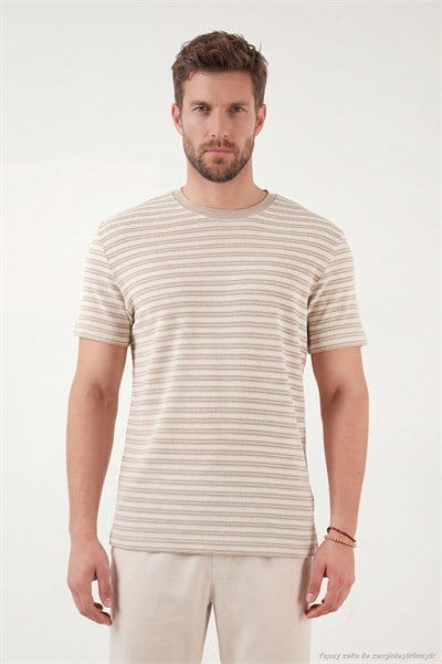 Pamuklu Regular Fit Bisiklet Yaka Erkek T Shirt 5904027 TAŞ