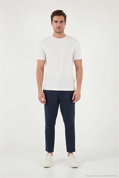 Pamuklu Regular Fit Bisiklet Yaka Erkek T Shirt 5904068 EKRU