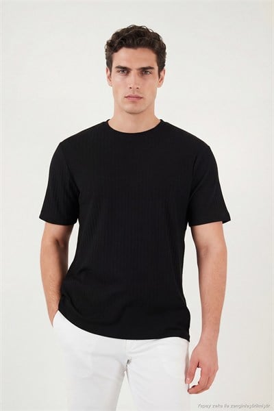 Pamuklu Regular Fit Bisiklet Yaka Erkek T Shirt 5904068 SİYAH
