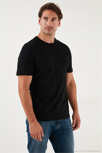 Pamuklu Regular Fit Bisiklet Yaka Erkek T Shirt 59020204 SİYAH