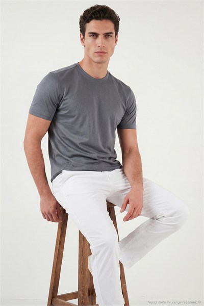Pamuklu Regular Fit Bisiklet Yaka Erkek T Shirt 5904063 AÇIK HAKİ