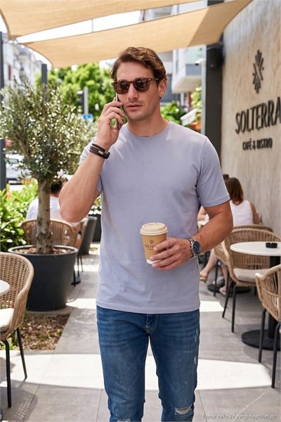 Pamuklu Regular Fit Bisiklet Yaka Erkek T Shirt 59020204 GRİ