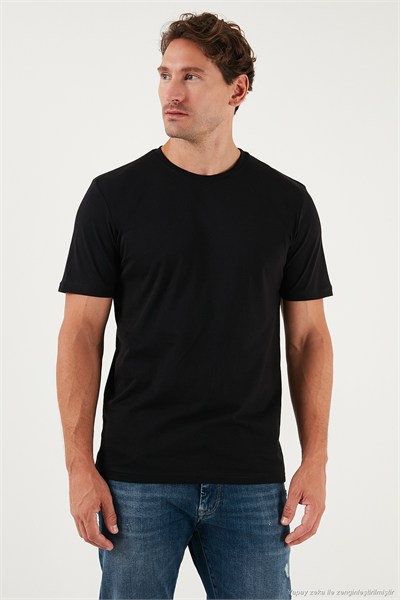 Pamuklu Regular Fit Bisiklet Yaka Erkek T Shirt 59020204 SİYAH