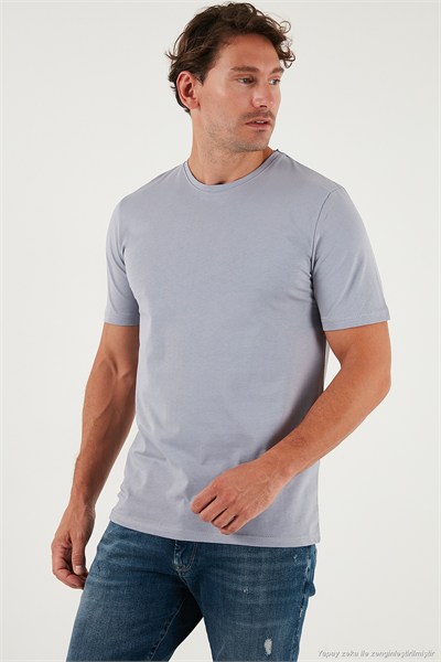 Pamuklu Regular Fit Bisiklet Yaka Erkek T Shirt 59020204 GRİ