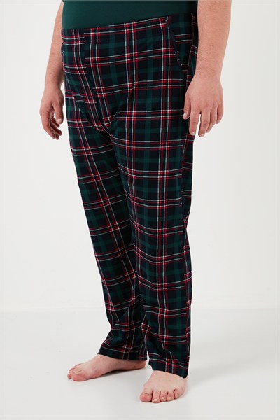 Pamuklu Regular Fit Büyük Beden Erkek Pijama Takımı 6572002B YEŞİL
