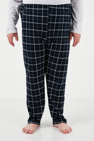 Pamuklu Regular Fit Büyük Beden Erkek Pijama Takımı 6572001B GRİ MELANJ