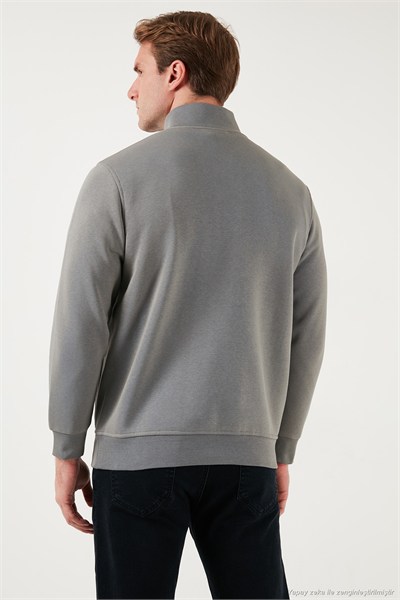 Pamuklu Regular Fit Dik Yaka Şardonlu 2li Paket Erkek Sweat 59052592S2 Siyah-Açık Haki