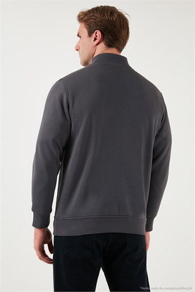 Pamuklu Regular Fit Dik Yaka Şardonlu 2li Paket Erkek Sweat 59052592S2 KUM-ANTRASİT