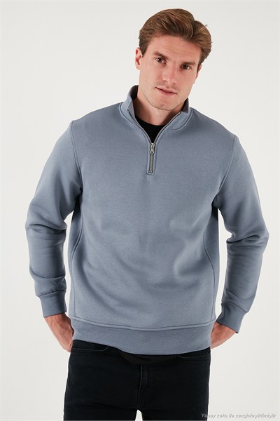 Pamuklu Regular Fit Dik Yaka Şardonlu 2li Paket Erkek Sweat 59052592S2 KOYU GRİ-SİYAH