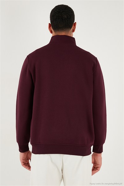 Pamuklu Regular Fit Dik Yaka Şardonlu 2li Paket Erkek Sweat 59052592S2 Vişne-Vişne