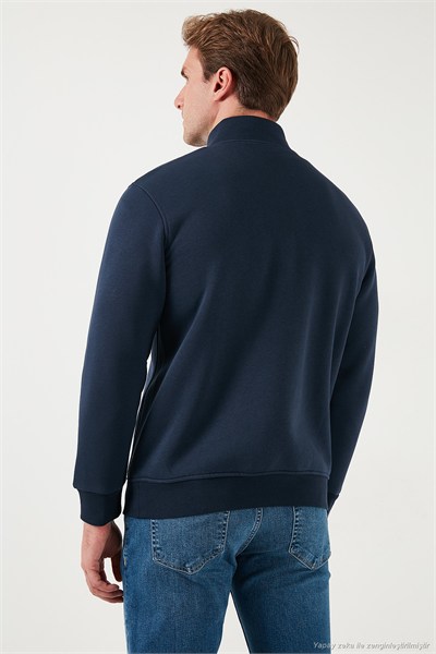 Pamuklu Regular Fit Dik Yaka Şardonlu 2li Paket Erkek Sweat 59052592S2 KOYU GRİ-KOYU LACİVERT