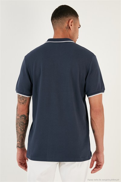Pamuklu Regular Fit Düğmeli 2li Paket Erkek Polo Yaka T Shirt 5902118S2 LACİVERT-LACİVERT