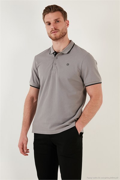 Pamuklu Regular Fit Düğmeli 2li Paket Erkek Polo Yaka T Shirt 5902118S2 Taş-Taş
