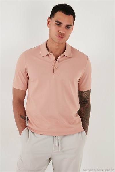 Pamuklu Regular Fit Düğmeli Erkek Polo Yaka T Shirt 5902127 PUDRA