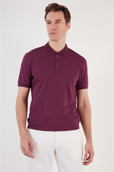 Pamuklu Regular Fit Düğmeli Erkek Polo Yaka T Shirt 5902739 MÜRDÜM