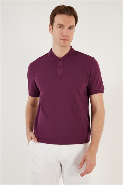 Pamuklu Regular Fit Düğmeli Erkek Polo Yaka T Shirt 5902739 MÜRDÜM