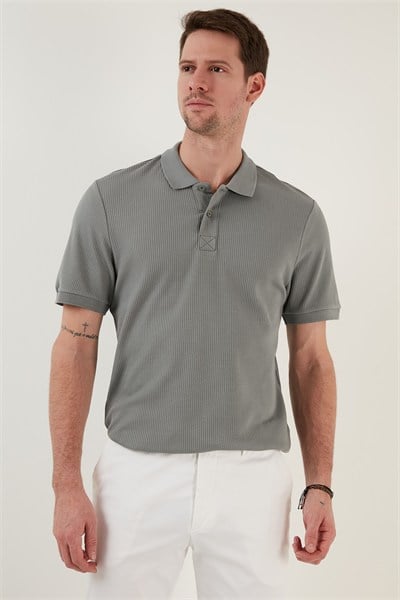 Pamuklu Regular Fit Düğmeli Erkek Polo Yaka T Shirt 5902281 AÇIK HAKİ