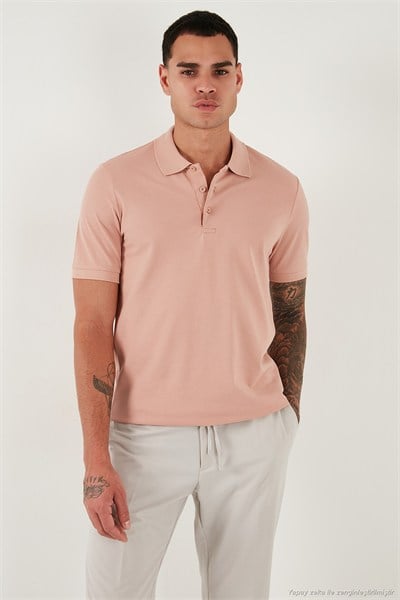 Pamuklu Regular Fit Düğmeli Erkek Polo Yaka T Shirt 5902127 PUDRA