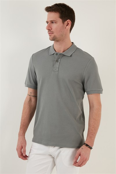 Pamuklu Regular Fit Düğmeli Erkek Polo Yaka T Shirt 5902281 AÇIK HAKİ