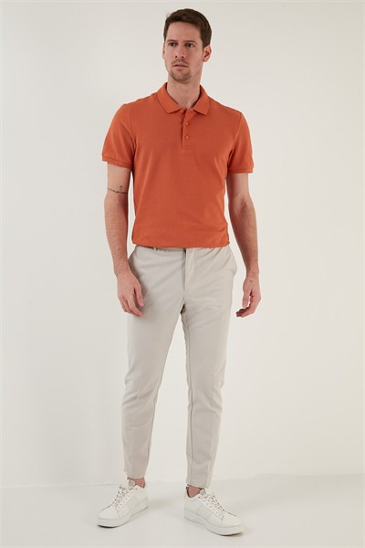 Pamuklu Regular Fit Düğmeli Erkek Polo Yaka T Shirt 5902127 Tarçın