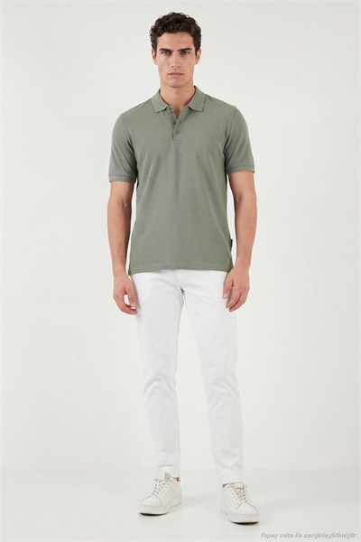 Pamuklu Regular Fit Düğmeli Erkek Polo Yaka T Shirt 5902127 AÇIK YEŞİL