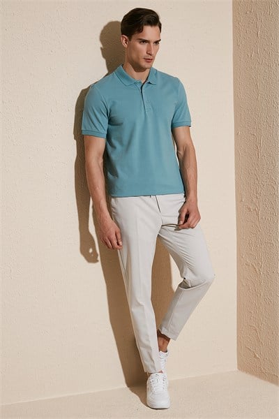 Pamuklu Regular Fit Düğmeli Erkek Polo Yaka T Shirt 5902127 MAVİ