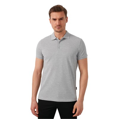 Pamuklu Regular Fit Düğmeli Erkek Polo Yaka T Shirt 5902127 GRİ MELANJ