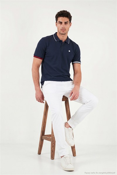 Pamuklu Regular Fit Düğmeli Erkek Polo T Shirt 5904066 LACİVERT