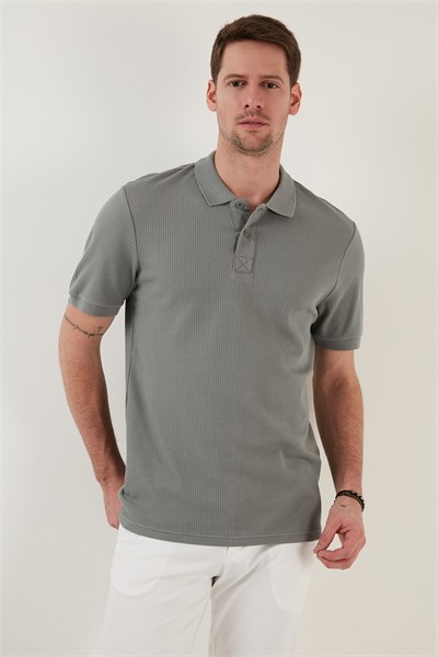 Pamuklu Regular Fit Düğmeli Erkek Polo Yaka T Shirt 5902281 AÇIK HAKİ
