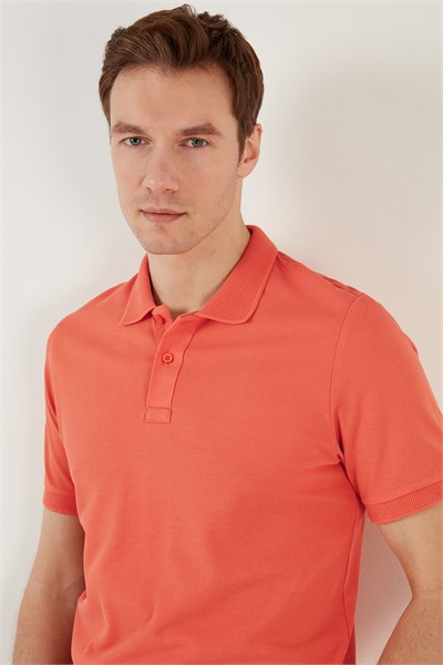 Pamuklu Regular Fit Düğmeli Erkek Polo Yaka T Shirt 5902739 TURUNCU
