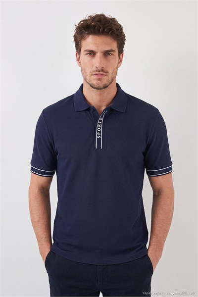 Pamuklu Regular Fit Düğmeli Polo T Shirt Erkek Polo Yaka T Shirt 5904073 İNDİGO