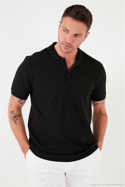 Pamuklu Regular Fit Düğmeli Polo Yaka 4lü Paket T Shirt Erkek Polo Yaka T Shirt 590211827S4 Siyah-Siyah-Antrasit-Gri Melanj
