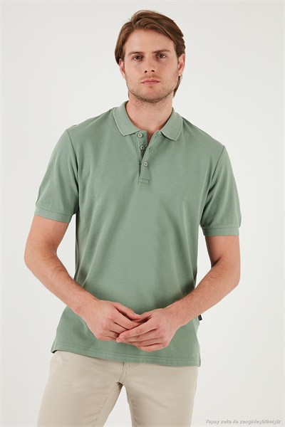 Pamuklu Regular Fit Düğmeli Polo Yaka 3lü Paket Erkek T Shirt 5902127S3 Antrasit-Haki-Elma Yeşili