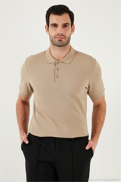Pamuklu Regular Fit Düğmeli Polo Yaka 4lü Paket T Shirt Erkek Polo Yaka T Shirt 590211827S4 Koyu Mavi-Vişne-Beyaz-Vizon