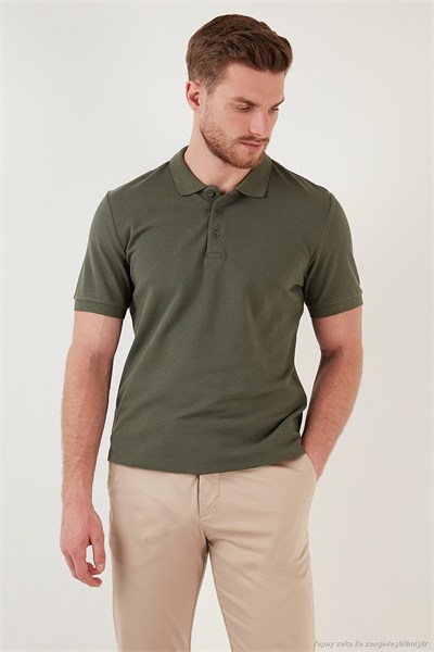 Pamuklu Regular Fit Düğmeli Polo Yaka 3lü Paket Erkek T Shirt 5902127S3 Haki-Antrasit-Benetton
