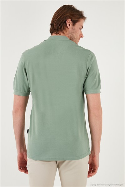 Pamuklu Regular Fit Düğmeli Polo Yaka 3lü Paket Erkek T Shirt 5902127S3 Antrasit-Haki-Elma Yeşili