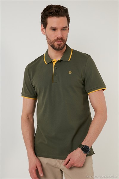 Pamuklu Regular Fit Düğmeli Polo Yaka 5li Paket Erkek T Shirt 590211827S5 Aquamavi-Hakisarı-Tarçın-Vişne-Taş