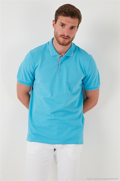 Pamuklu Regular Fit Düğmeli Polo Yaka 5li Paket Erkek T Shirt 590211827S5 Aquamavi-Hakisarı-Tarçın-Vişne-Taş