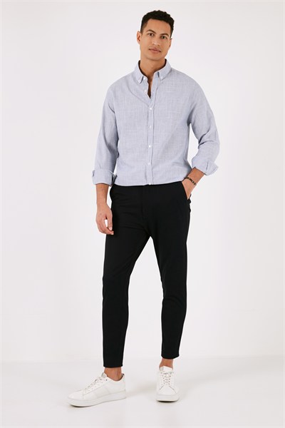 Pamuklu Regular Fit Düğmeli Yaka Erkek Gömlek CF24S116488 SAKS