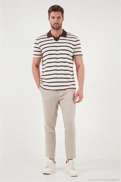 Pamuklu Regular Fit Erkek Polo T Shirt 5904022 KAHVE