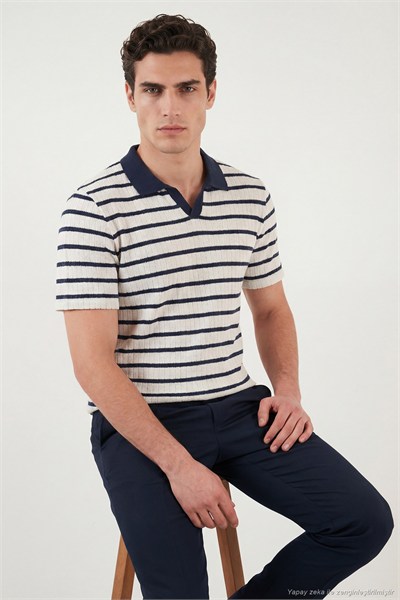 Pamuklu Regular Fit Erkek Polo T Shirt 5904022 İNDİGO