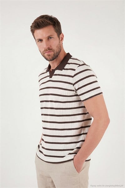 Pamuklu Regular Fit Erkek Polo T Shirt 5904022 KAHVE