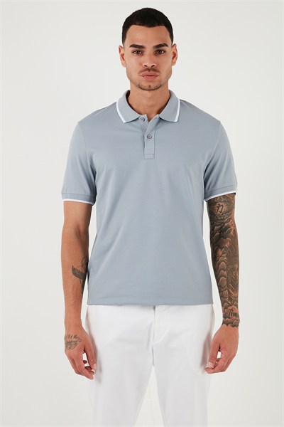 Pamuklu Regular Fit Erkek Polo Yaka T Shirt 5902063 AÇIK GRİ