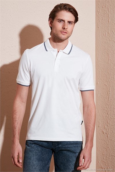 Pamuklu Regular Fit Erkek Polo Yaka T Shirt 5902063 BEYAZ
