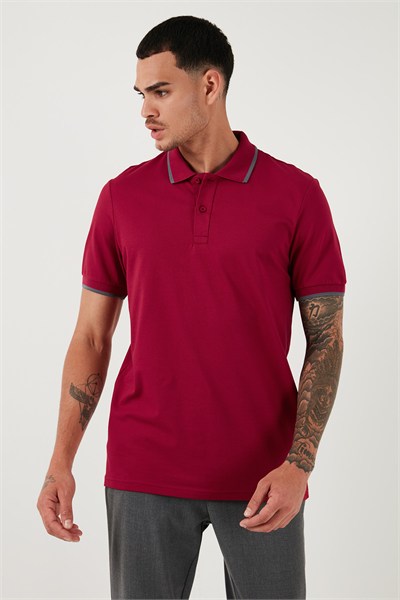 Pamuklu Regular Fit Erkek Polo Yaka T Shirt 5902063 BORDO