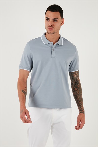 Pamuklu Regular Fit Erkek Polo Yaka T Shirt 5902063 AÇIK GRİ